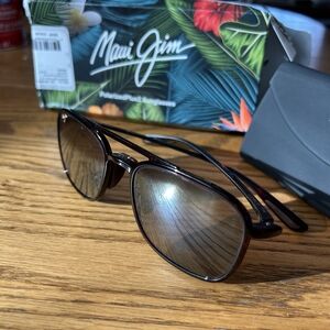 Maui Jim Keokea Brown Polarized Aviator Sunglasses